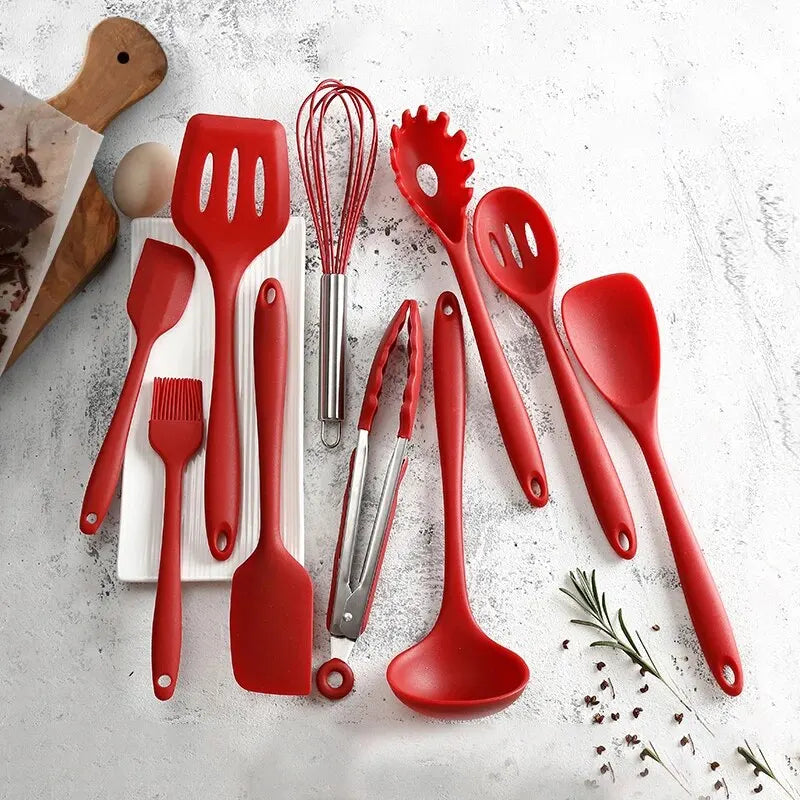 Kit Utensílios de Silicone 10 PÇS - Mega Variedades